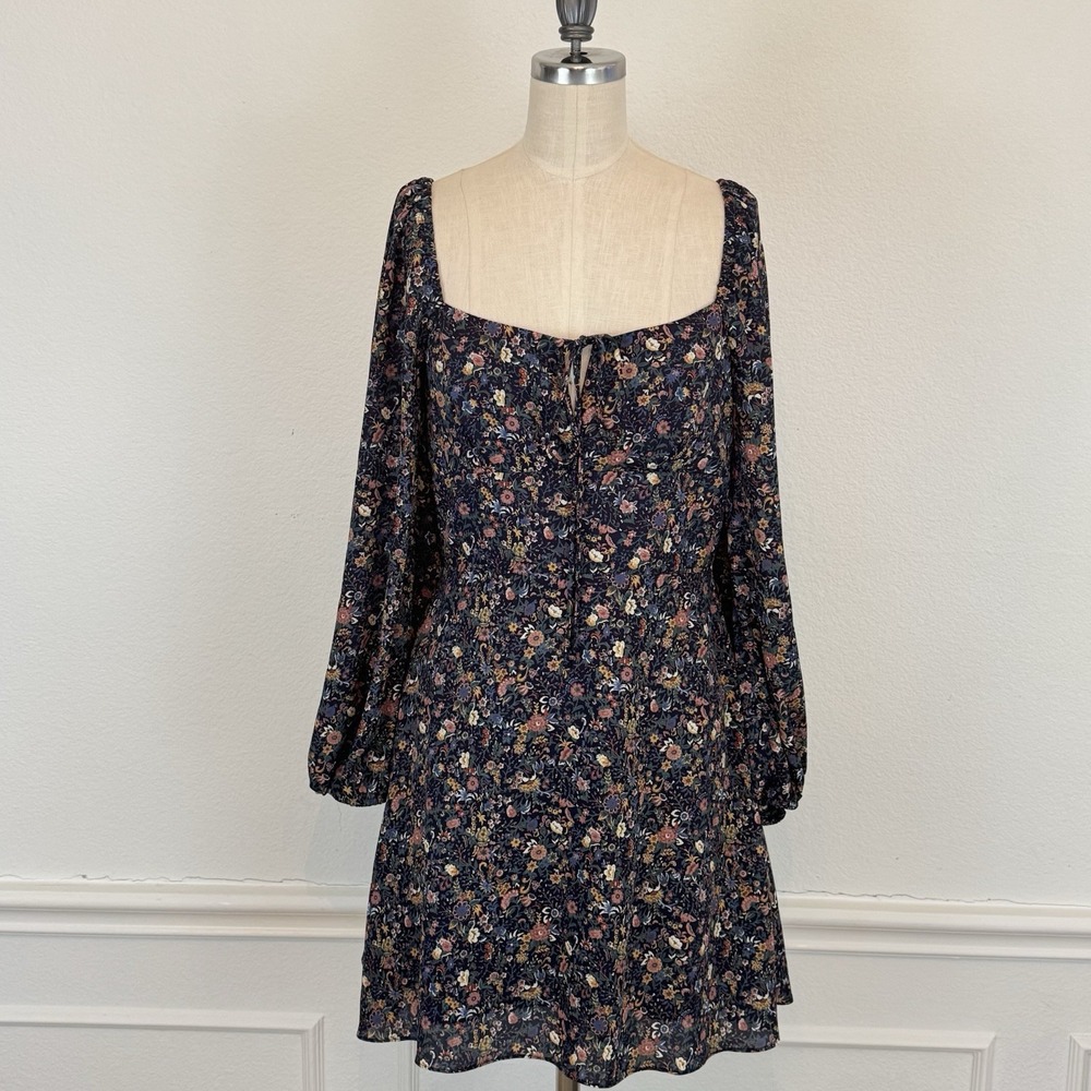 Gianni Bini Dress Babydoll Ruched Milkmaid Neck Short Sleeve Floral‎ 4 NWT